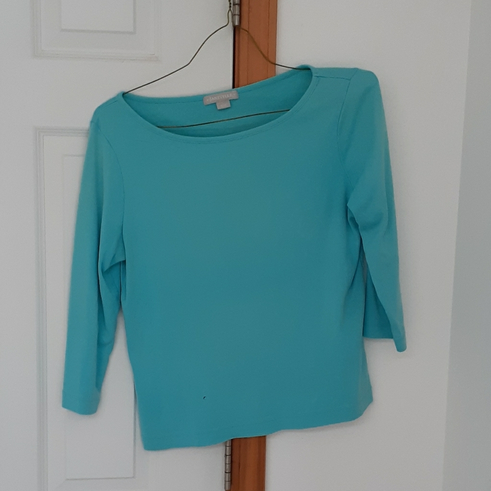 3/4 Length Sleeved Aqua Shirt